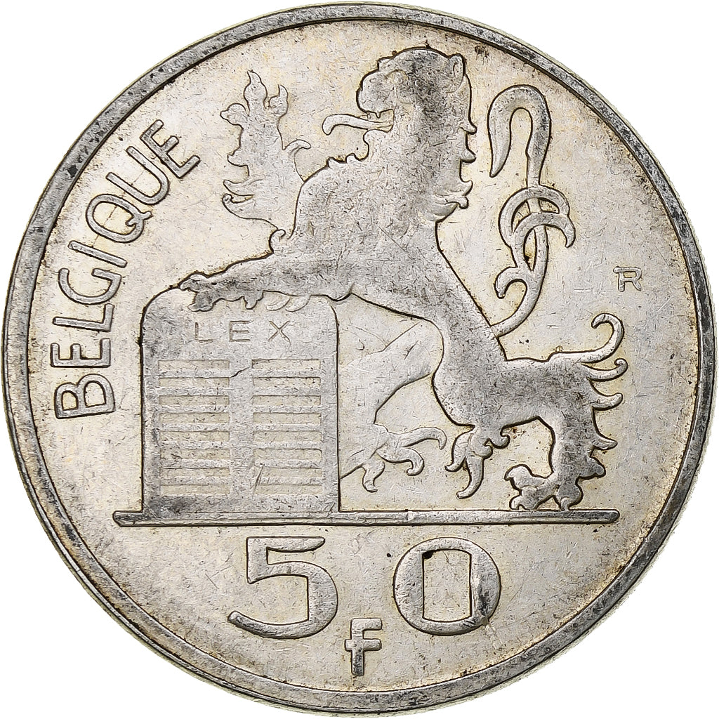 Belgium, Régence Prince Charles, 50 Francs, Mercure, 1951, Brussels, Silver