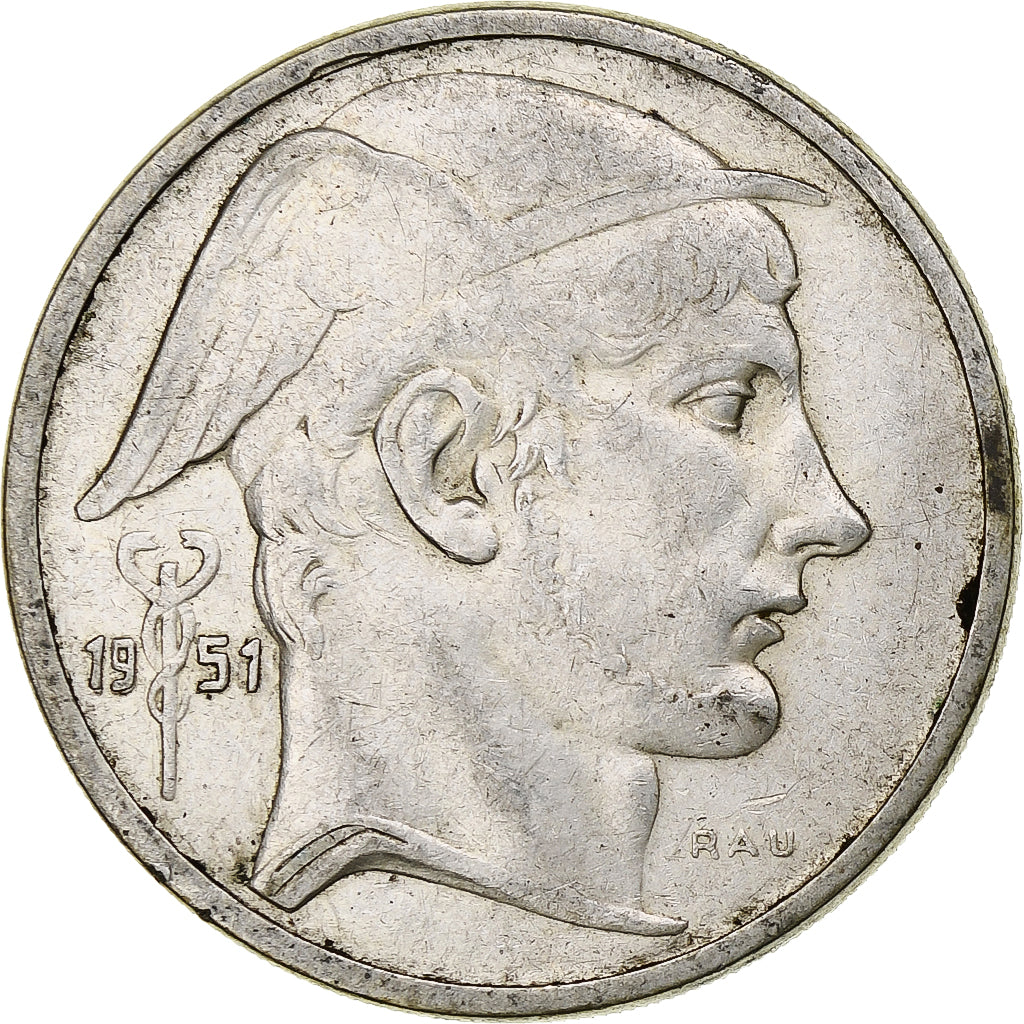 Belgium, Régence Prince Charles, 50 Francs, Mercure, 1951, Brussels, Silver