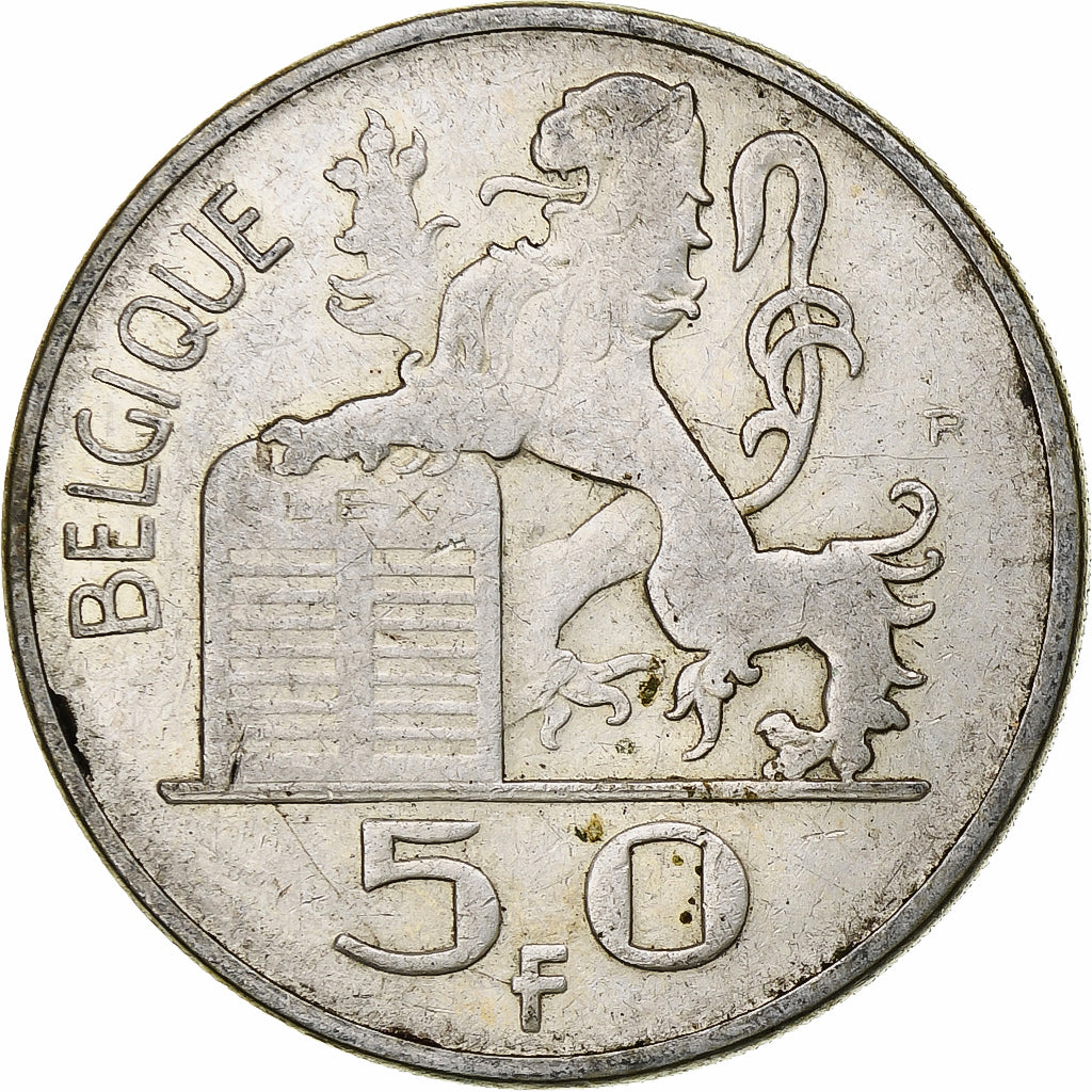 Belgium, Régence Prince Charles, 50 Francs, Mercure, 1951, Brussels, Silver