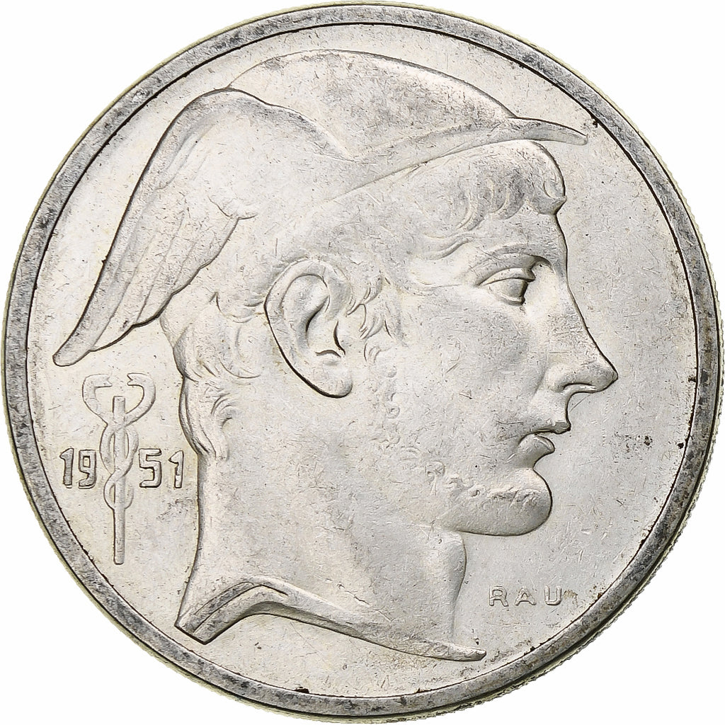 Belgium, Régence Prince Charles, 50 Francs, Mercure, 1951, Brussels, Silver