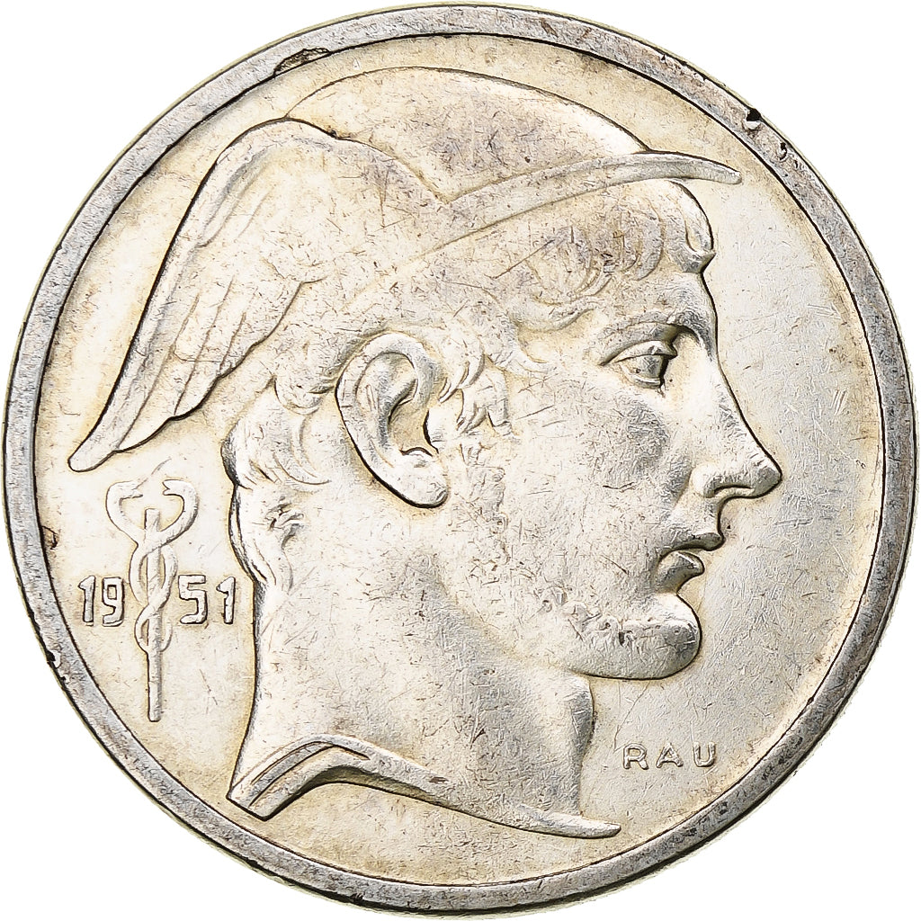 Belgium, Régence Prince Charles, 50 Francs, Mercure, 1951, Brussels, Silver