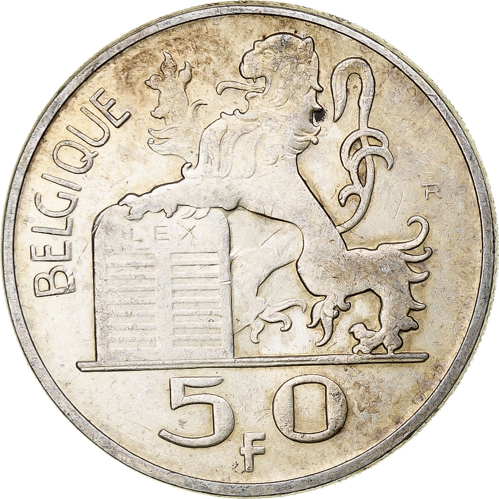 Belgio, Régence Prince Charles, 50 Francs, Mercure, 1951, Brussels, Argento