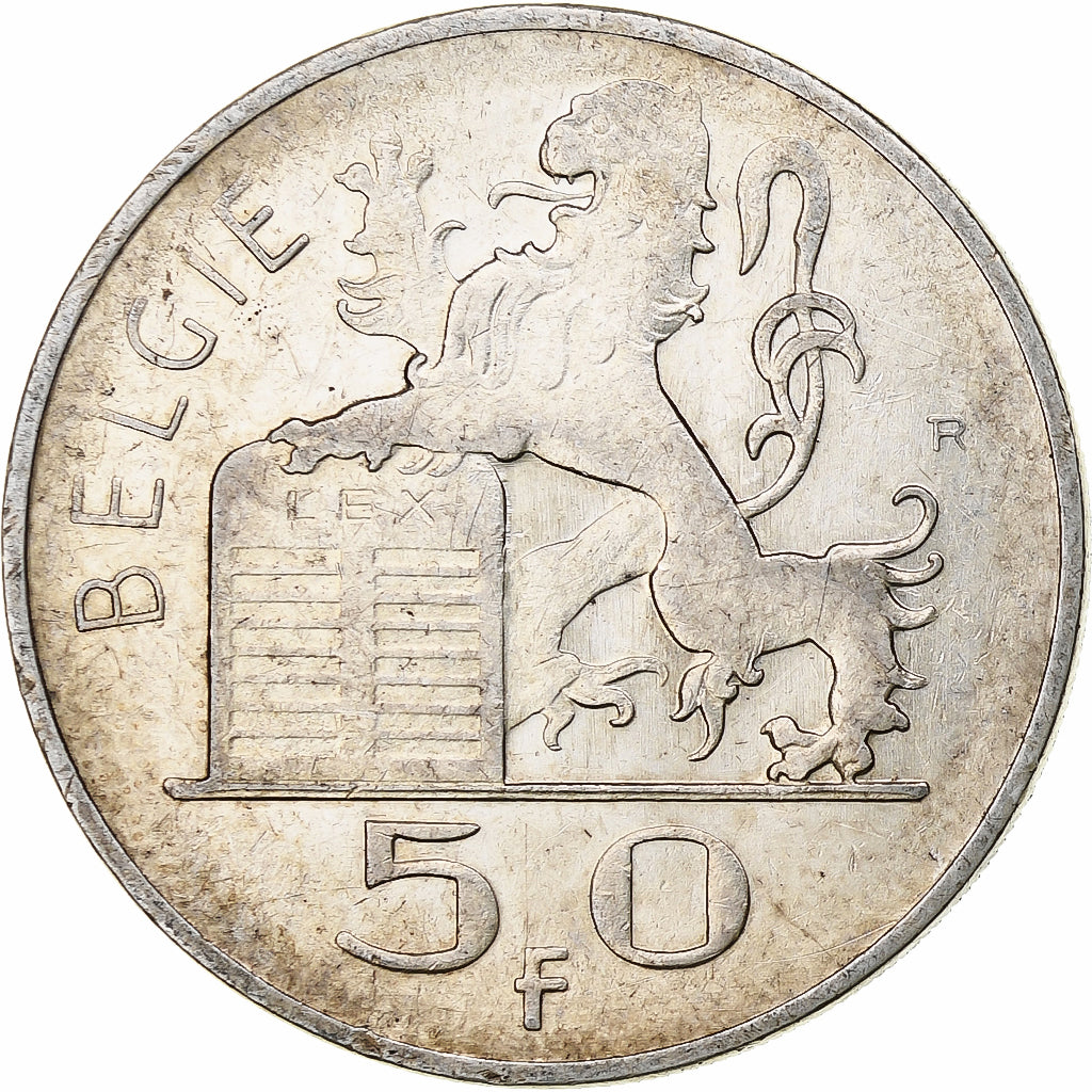 Belgium, Régence Prince Charles, 50 Frank, Mercure, 1948, Brussels, Silver