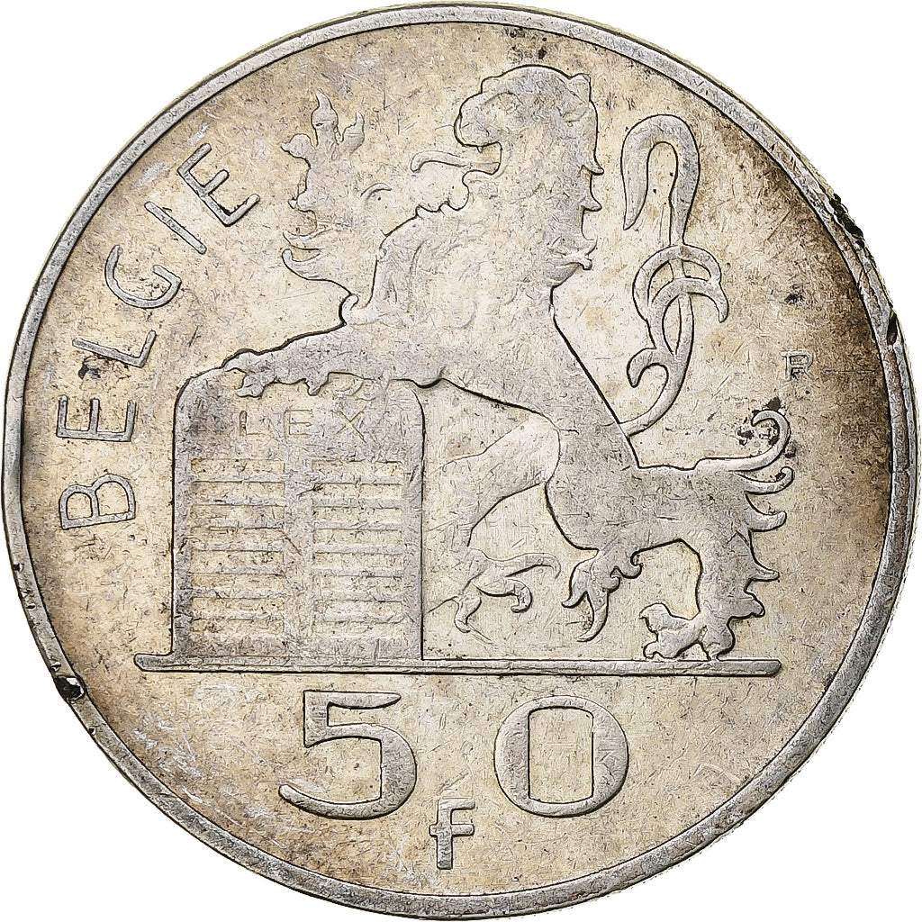 Belgium, Régence Prince Charles, 50 Frank, Mercure, 1948, Brussels, Silver