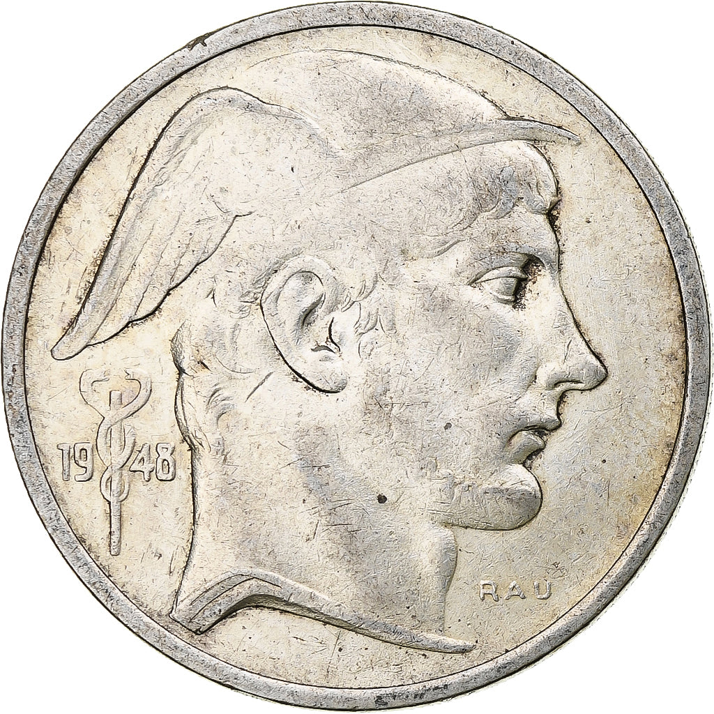 Belgium, Régence Prince Charles, 50 Frank, Mercure, 1948, Brussels, Silver