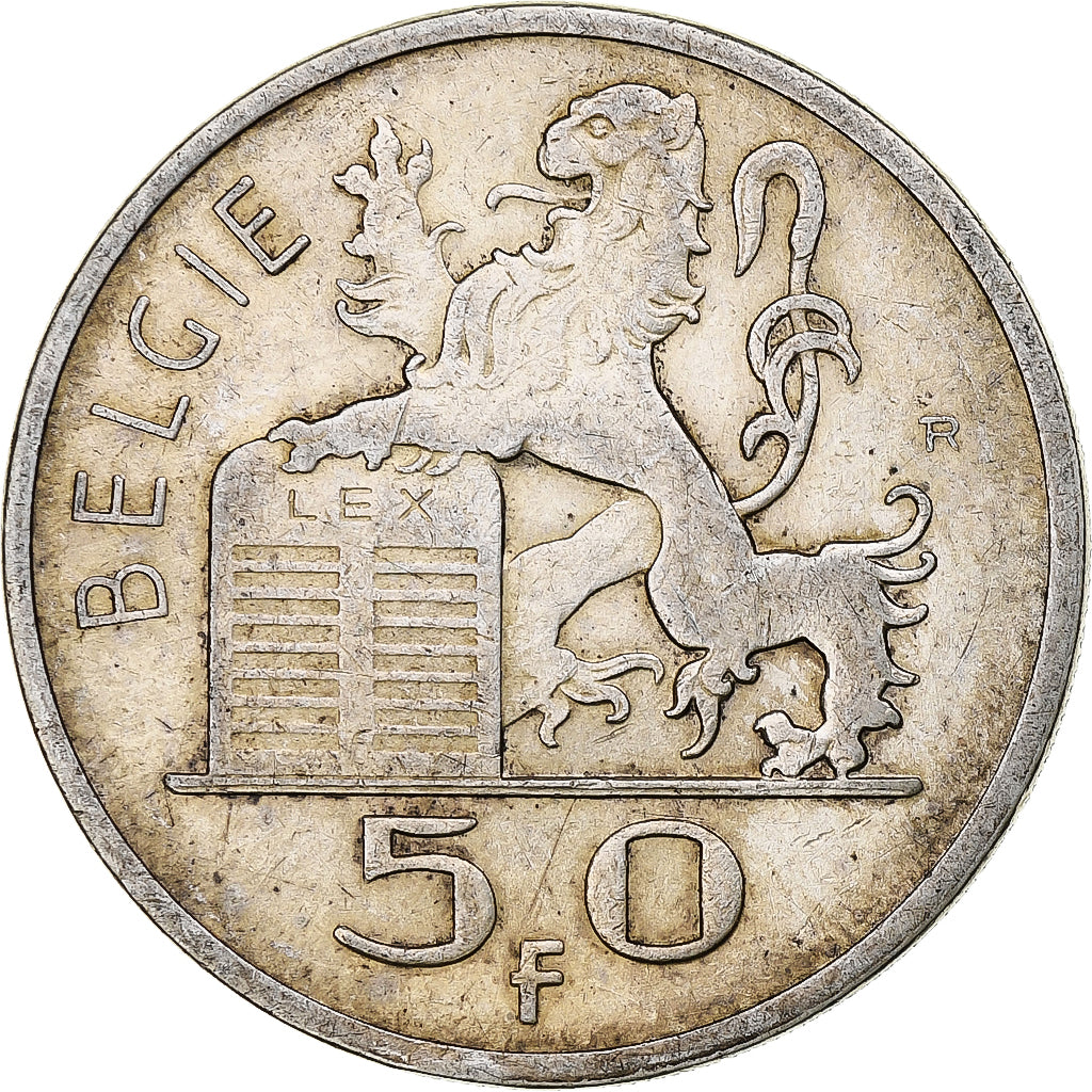Belgium, Régence Prince Charles, 50 Frank, Mercure, 1948, Brussels, Silver
