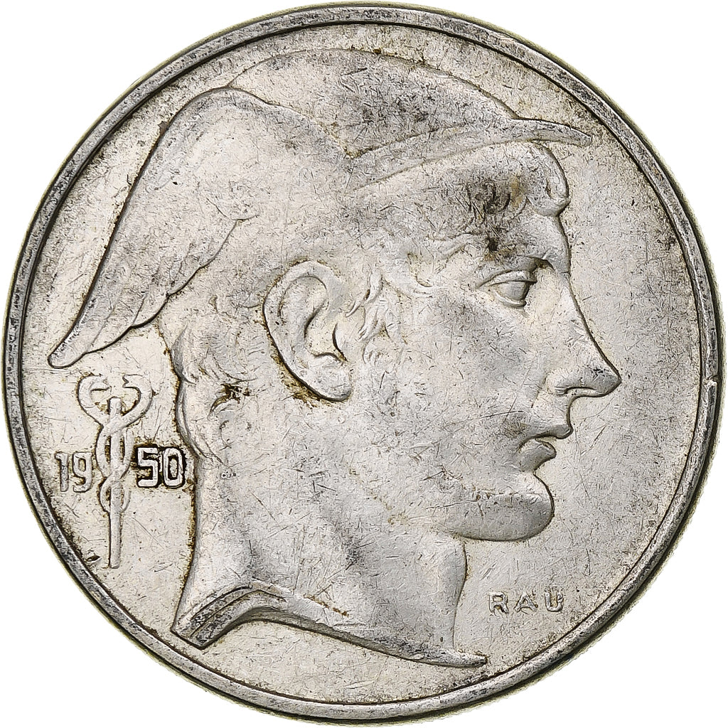 Belgium, Régence Prince Charles, 50 Frank, Mercure, 1950, Brussels, Silver