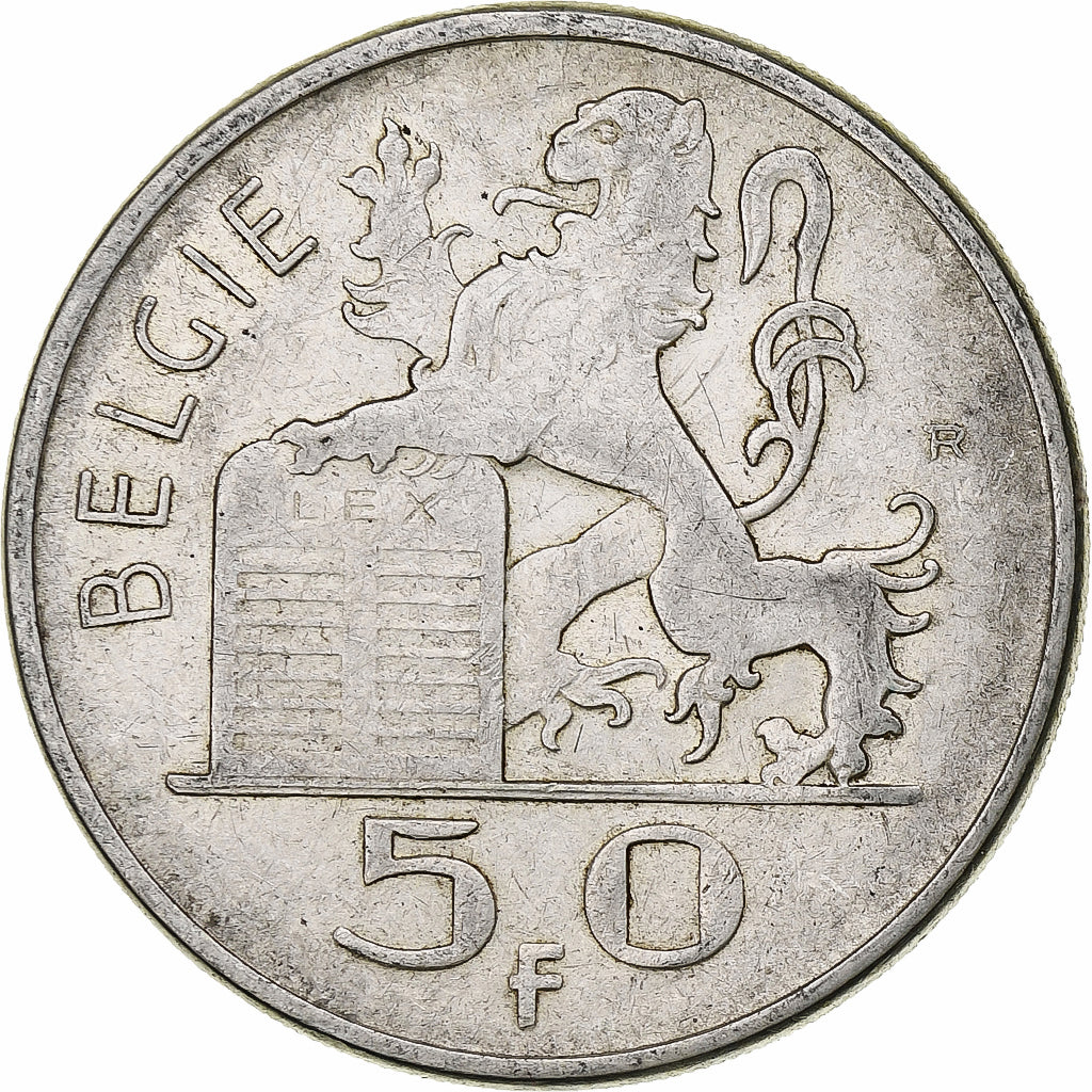 Belgium, Régence Prince Charles, 50 Frank, Mercure, 1950, Brussels, Silver
