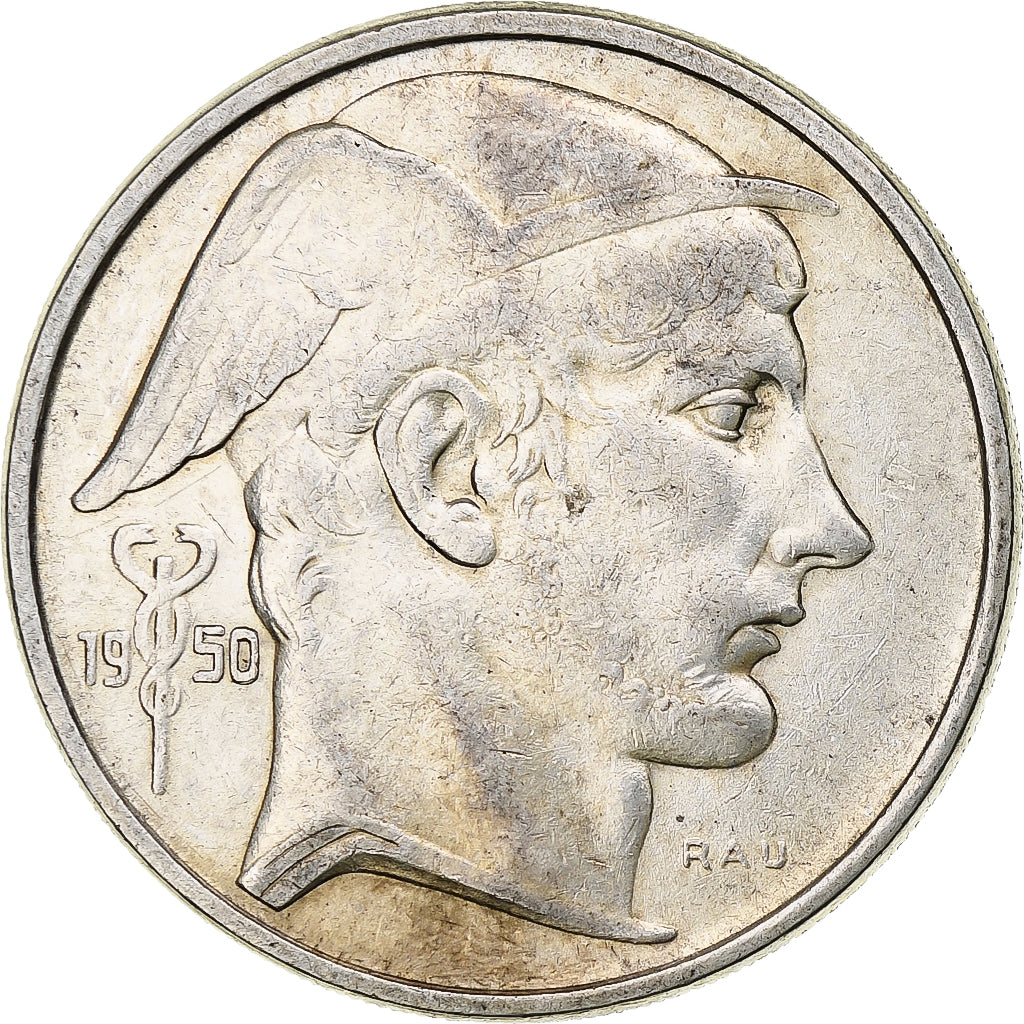 Belgium, Régence Prince Charles, 50 Frank, Mercure, 1950, Brussels, Silver