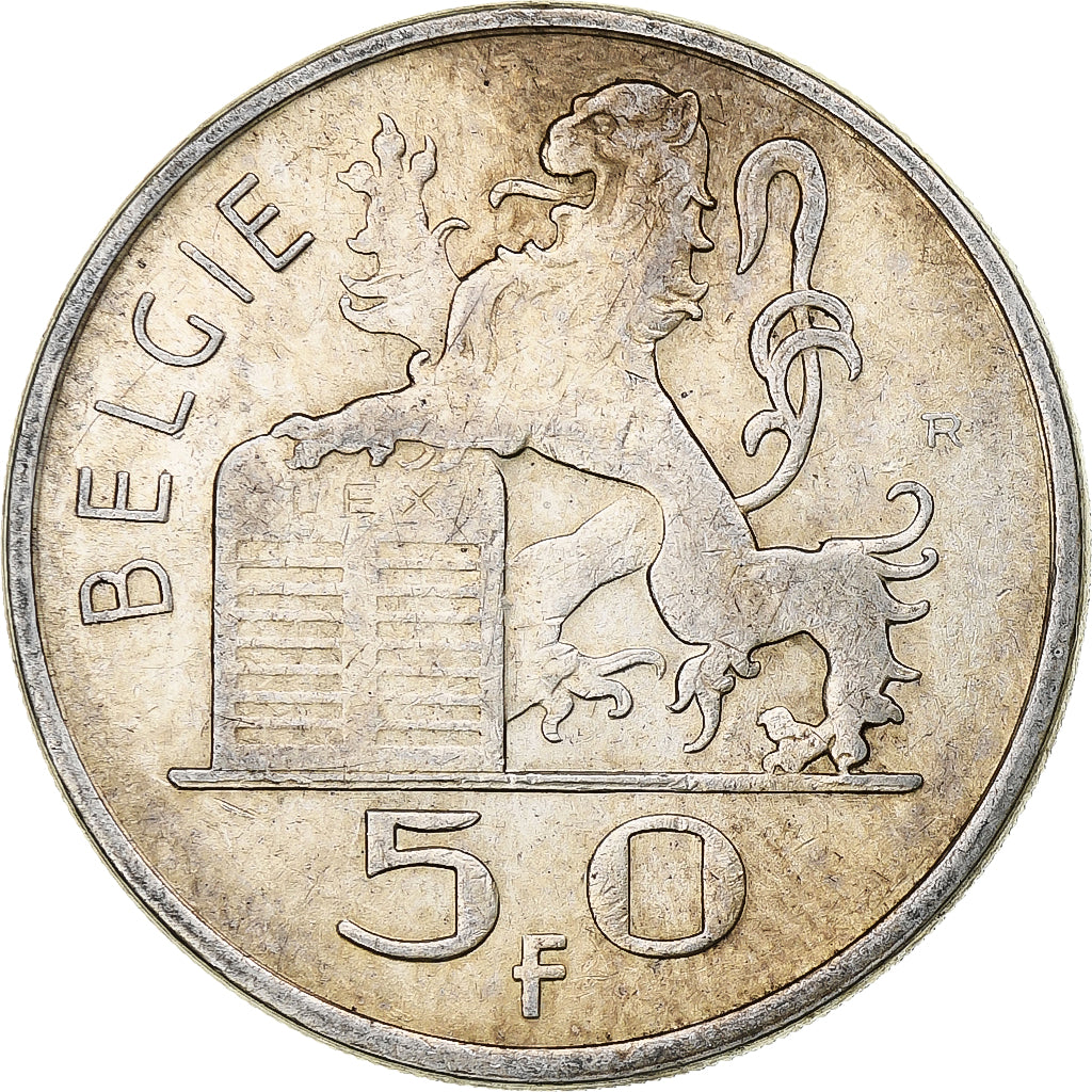 Belgium, Régence Prince Charles, 50 Frank, Mercure, 1950, Brussels, Silver