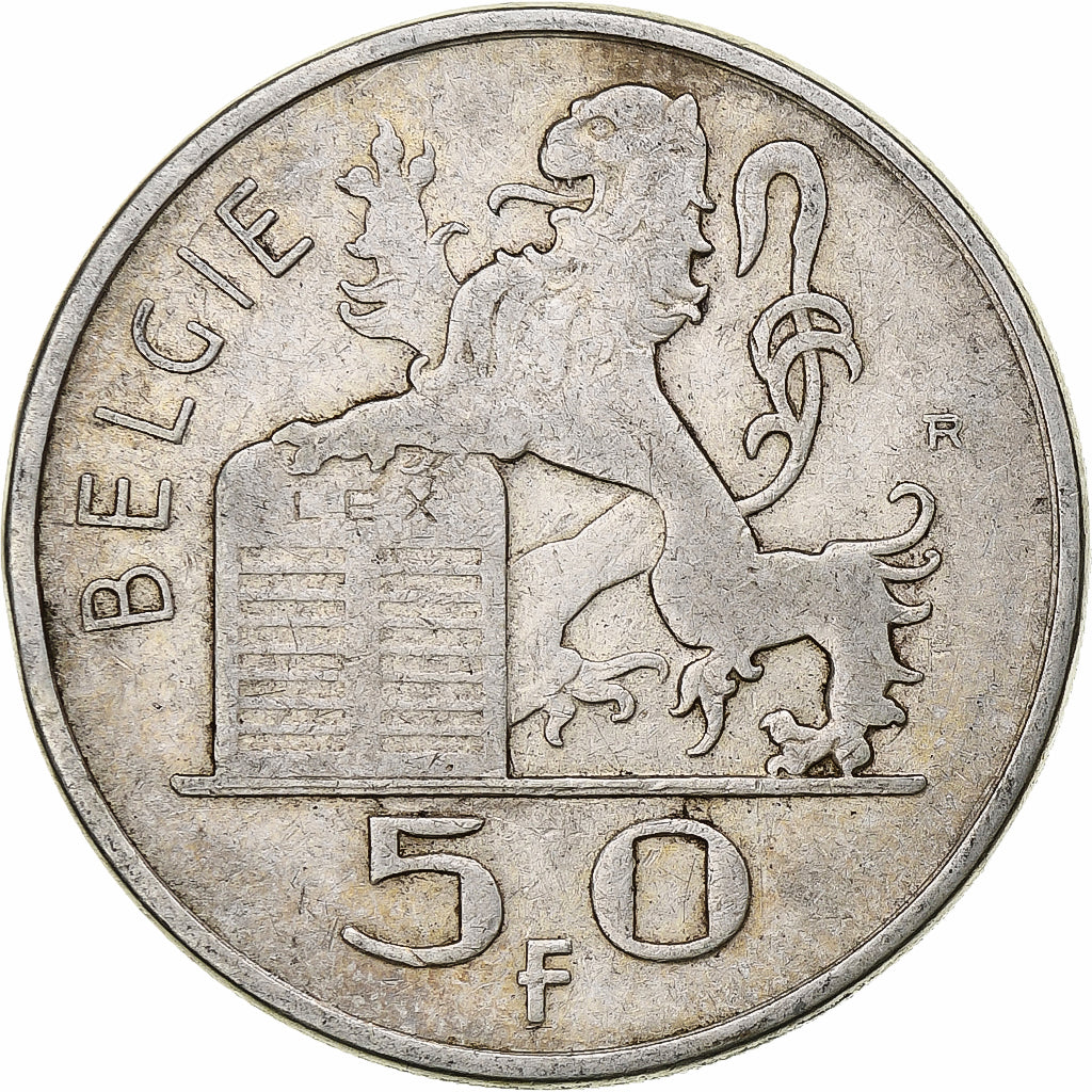 Belgio, Régence Prince Charles, 50 Frank, Mercure, 1950, Brussels, Argento, BB