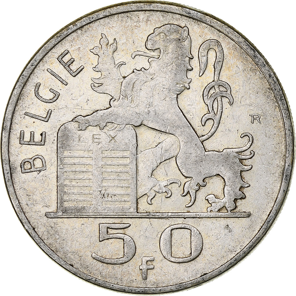 Belgium, Régence Prince Charles, 50 Frank, Mercure, 1950, Brussels, Silver