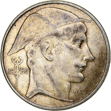 Belgium, Régence Prince Charles, 50 Frank, Mercure, 1950, Brussels, Silver