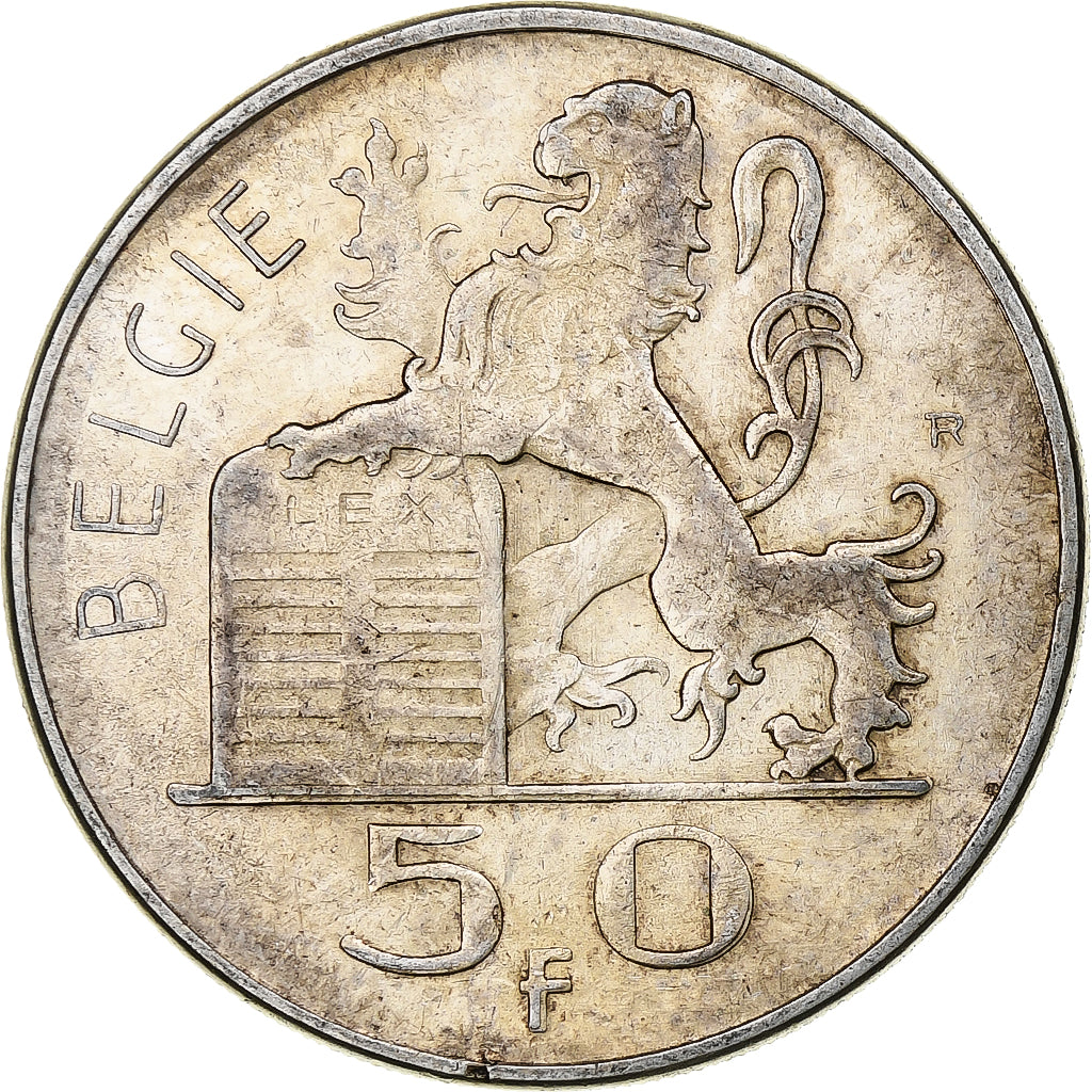 Belgium, Régence Prince Charles, 50 Frank, Mercure, 1950, Brussels, Silver
