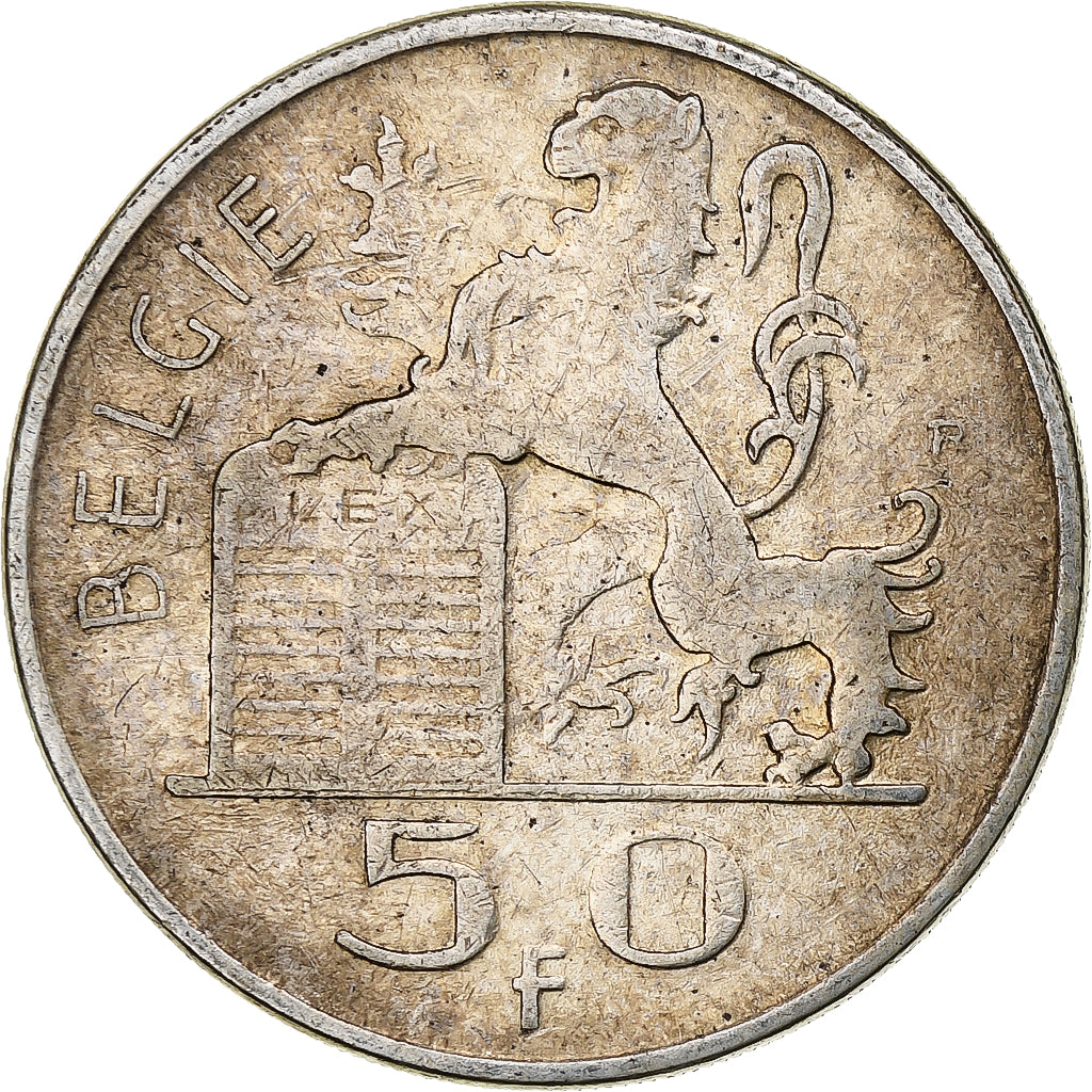 Belgique, Régence Prince Charles, 50 Frank, Mercure, 1950, Bruxelles, Argent