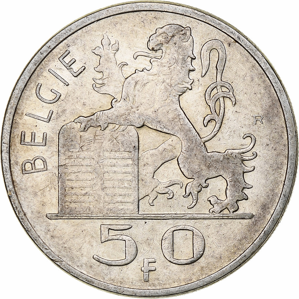 Belgique, Régence Prince Charles, 50 Frank, Mercure, 1950, Bruxelles, Argent