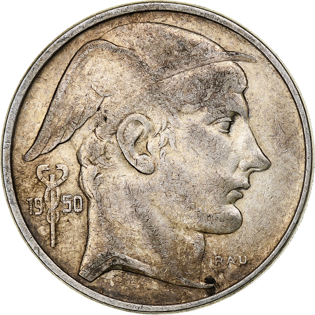 Bélgica, Régence Prince Charles, 50 Frank, Mercure, 1950, Brussels, Plata, MBC