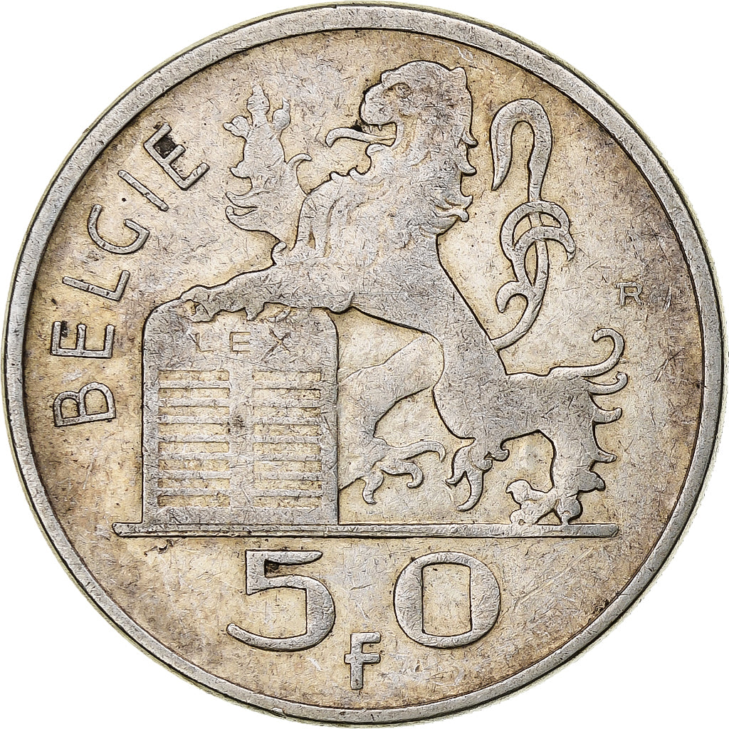 Bélgica, Régence Prince Charles, 50 Frank, Mercure, 1950, Brussels, Plata, MBC