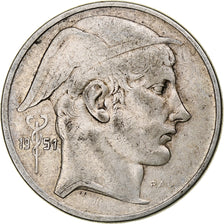 Belgium, Régence Prince Charles, 50 Frank, Mercure, 1951, Brussels, Silver