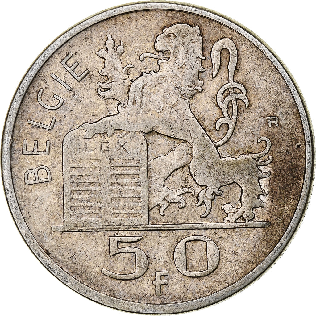 Belgium, Régence Prince Charles, 50 Frank, Mercure, 1951, Brussels, Silver