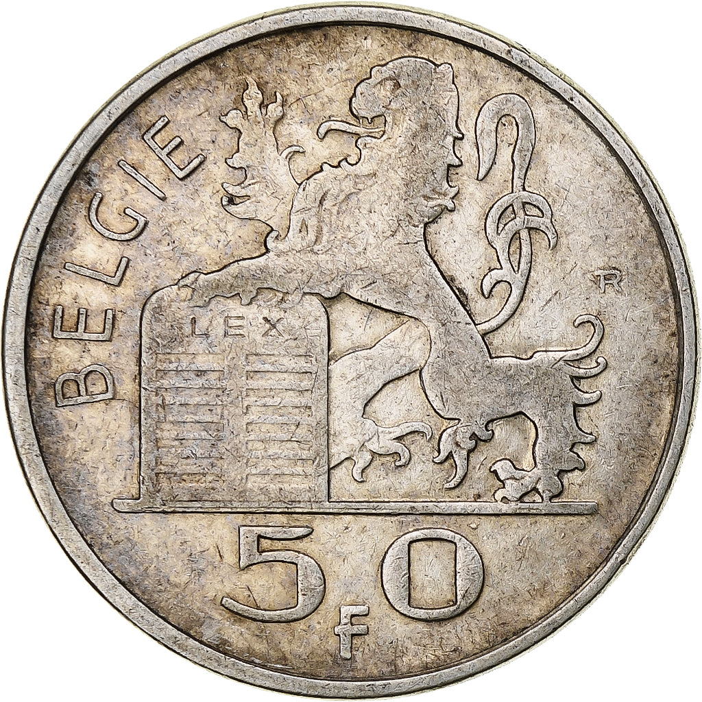 Belgium, Baudouin, 50 Frank, Mercure, 1954, Brussels, Silver, EF(40-45)