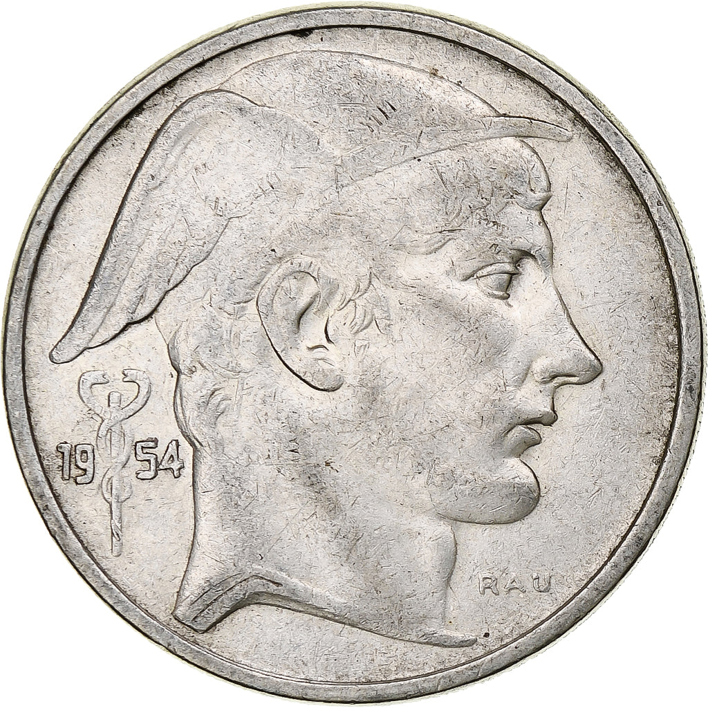 Belgium, Baudouin, 50 Frank, Mercure, 1954, Brussels, Silver, EF(40-45)
