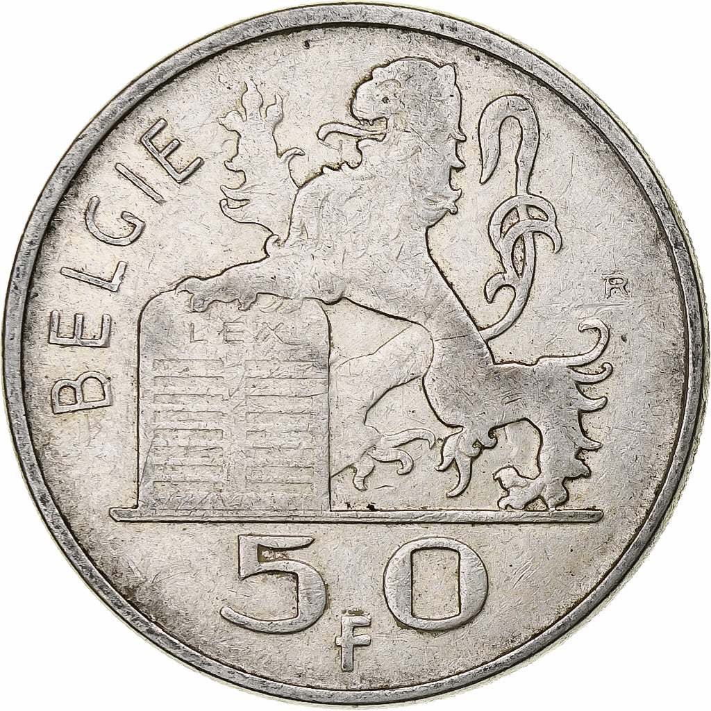 Belgium, Baudouin, 50 Frank, Mercure, 1954, Brussels, Silver, EF(40-45)