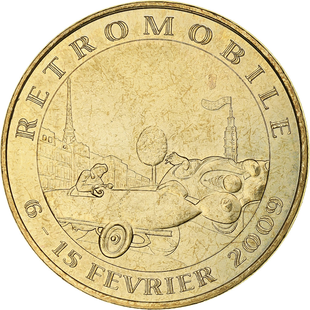 França, Tourist token, Rétromobile, 2009, MDP, Nordic gold, MS(60-62)