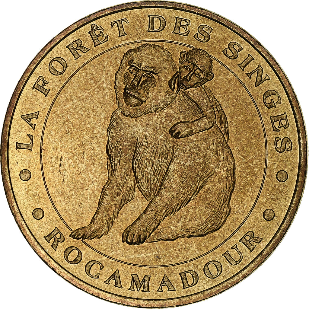 France, Tourist token, La forêt des singes, Rocamadour, 2003, MDP, Nordic gold