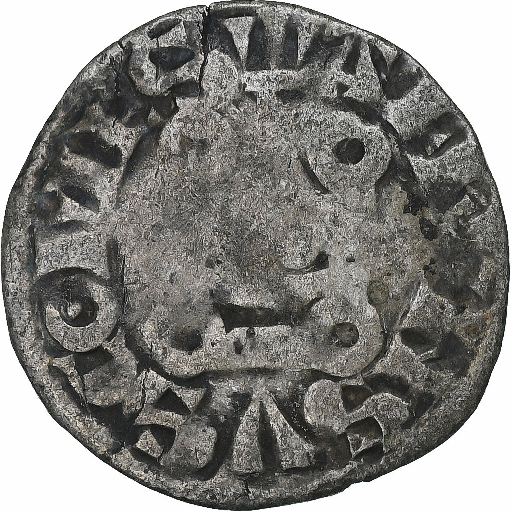 França, County of Auvergne, Alphonse de Poitiers, Denier, 1241-1271, Riom