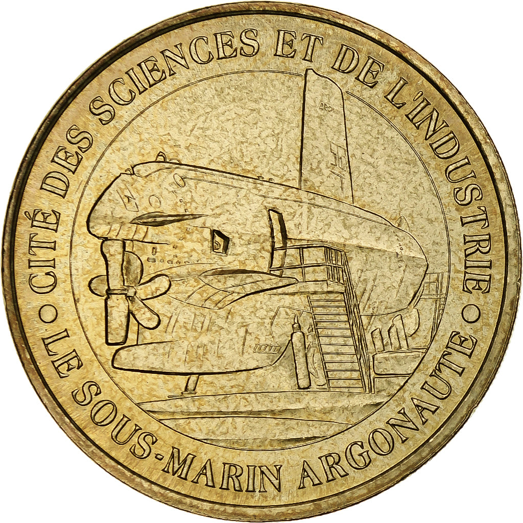 France, Jeton touristique, Sous-marin Argonaute, 2005, MDP, Or nordique, SUP