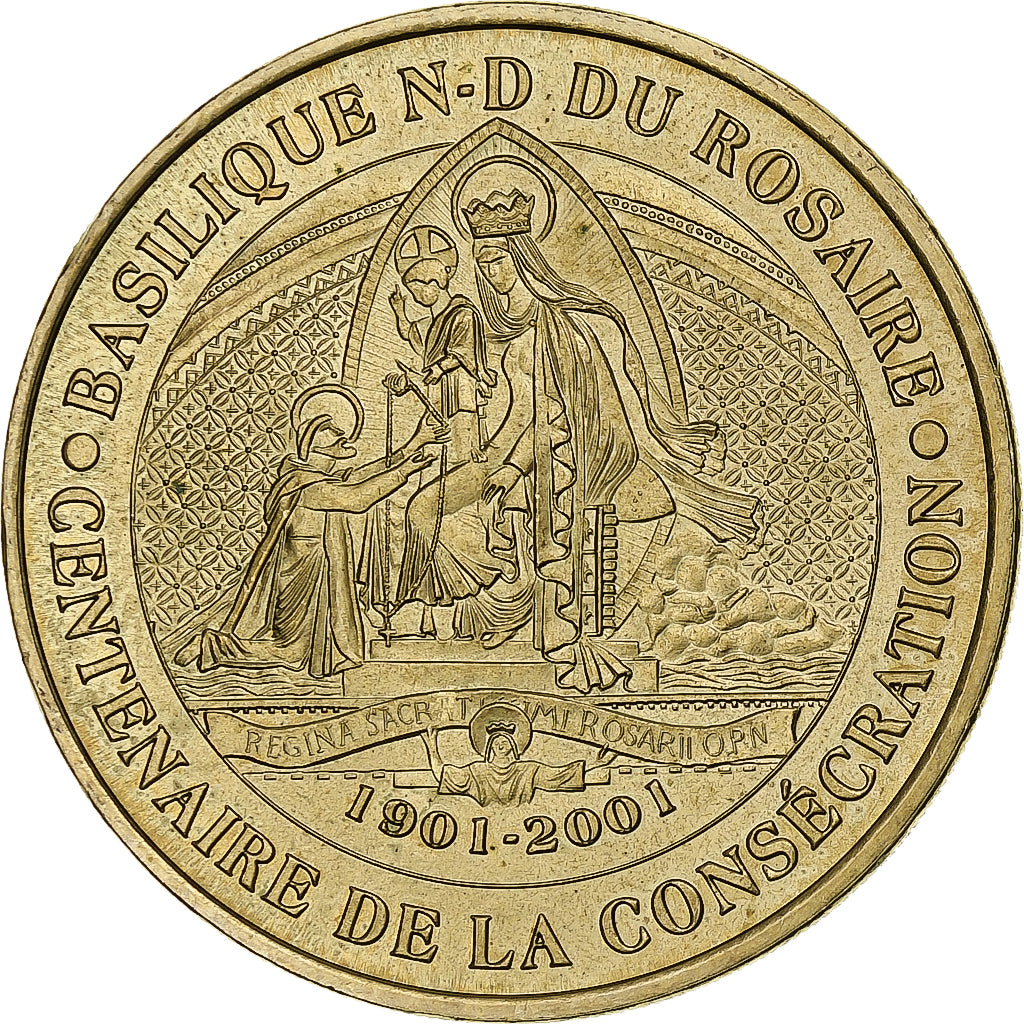 France, Tourist token, Lourdes, Basilique N-D du Rosaire, 2001, Nordic gold