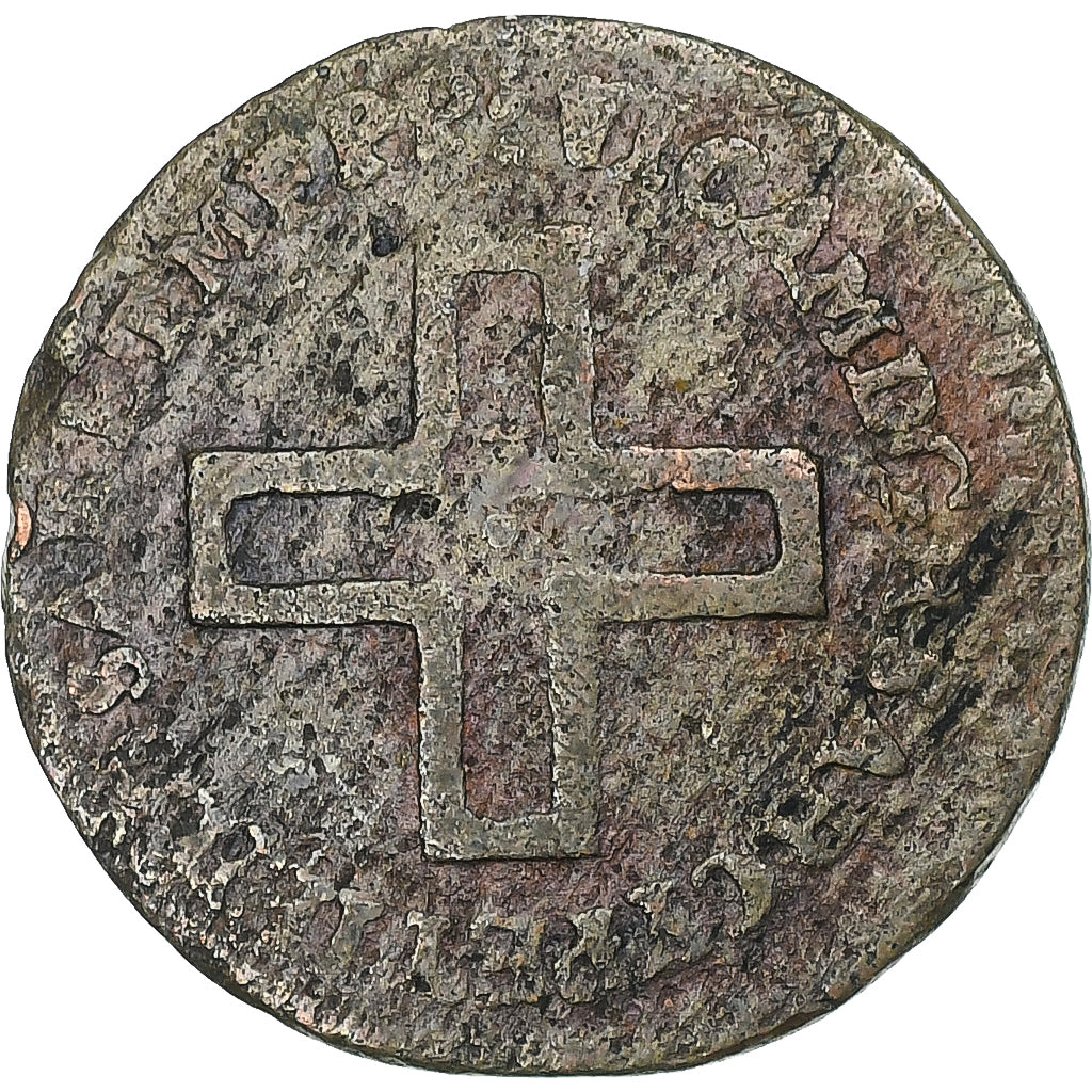 Italia, Dukedom of Savoy, Vittorio Amedeo II, 2 Denari, 1718, Turin, Rame, MB