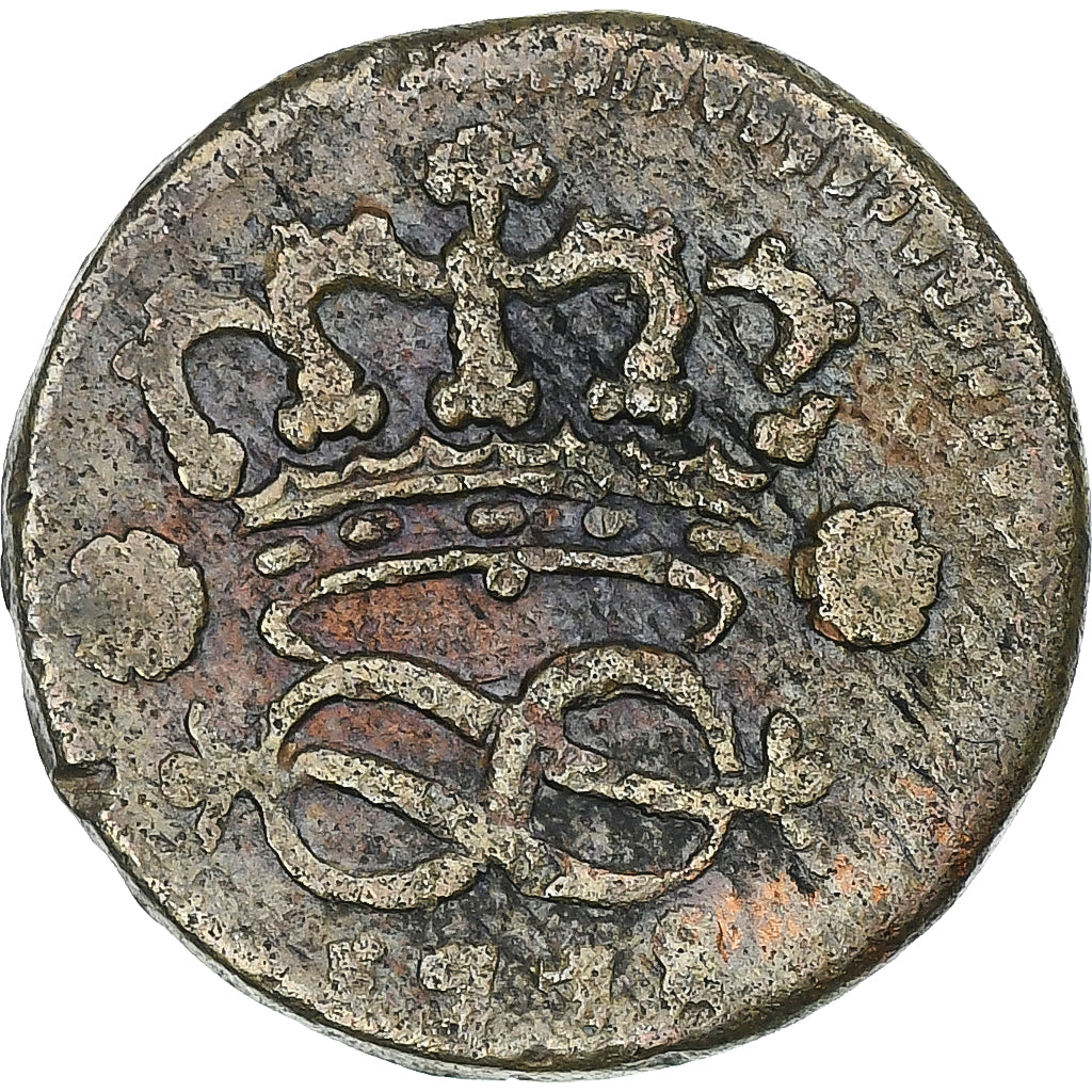 Italia, Dukedom of Savoy, Vittorio Amedeo II, 2 Denari, 1718, Turin, Rame, MB