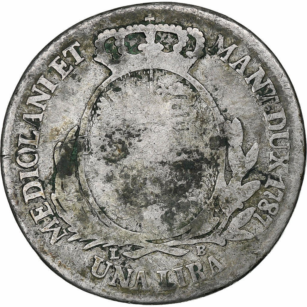 Duché de Milan, Joseph II, Lira, 1787, Milan, Argent, B+