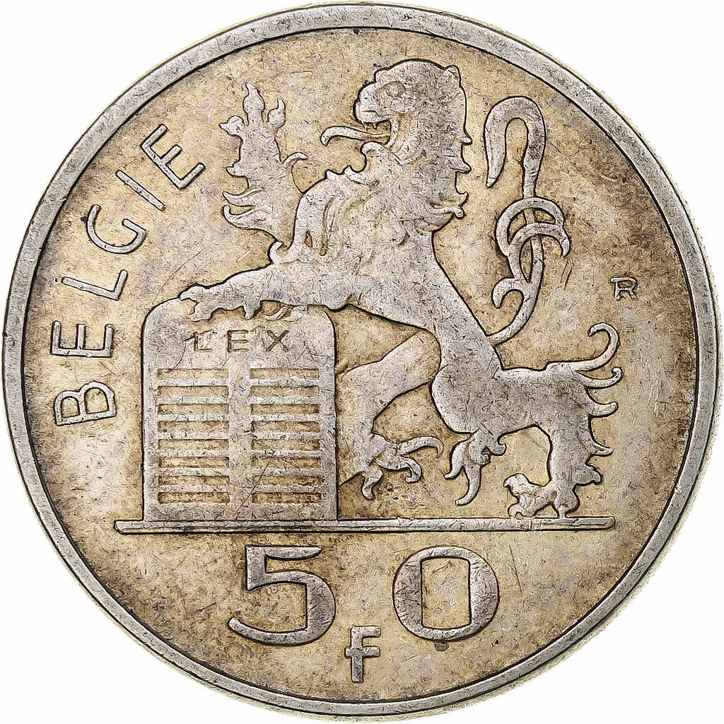 Belgium, Régence Prince Charles, 50 Frank, Mercure, 1951, Brussels, Silver
