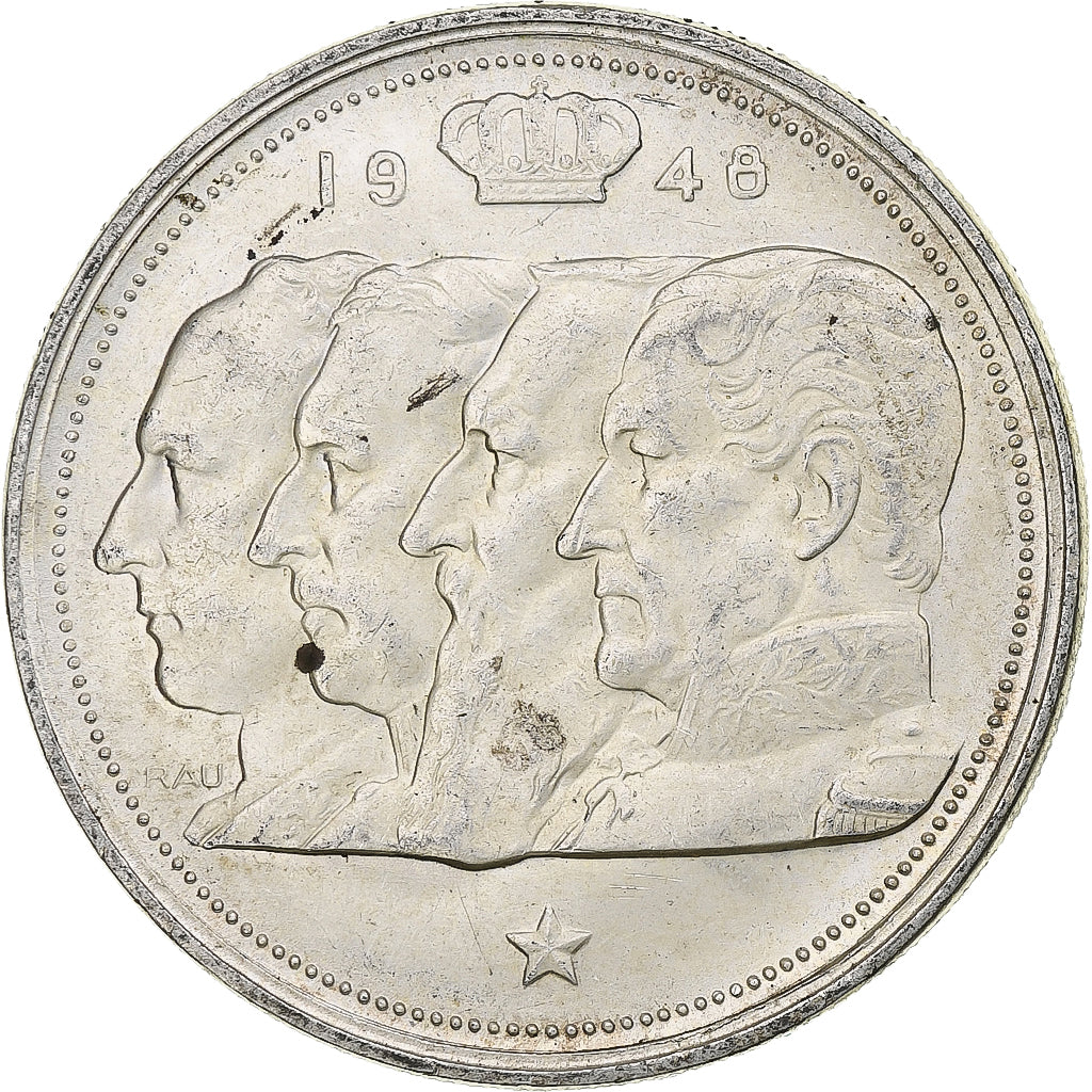 Belgio, Régence Prince Charles, 100 Francs, 1948, Brussels, Argento, BB, KM:138
