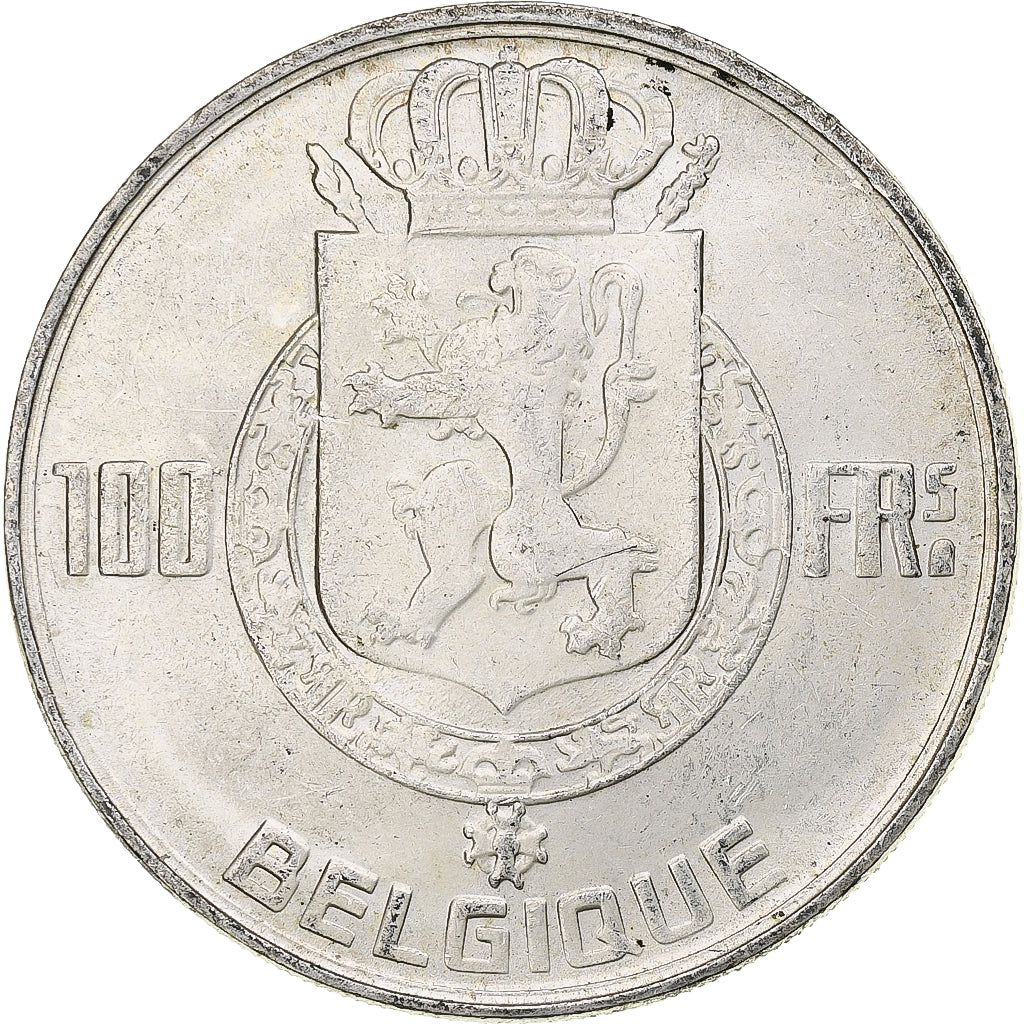 Belgio, Régence Prince Charles, 100 Francs, 1948, Brussels, Argento, BB, KM:138