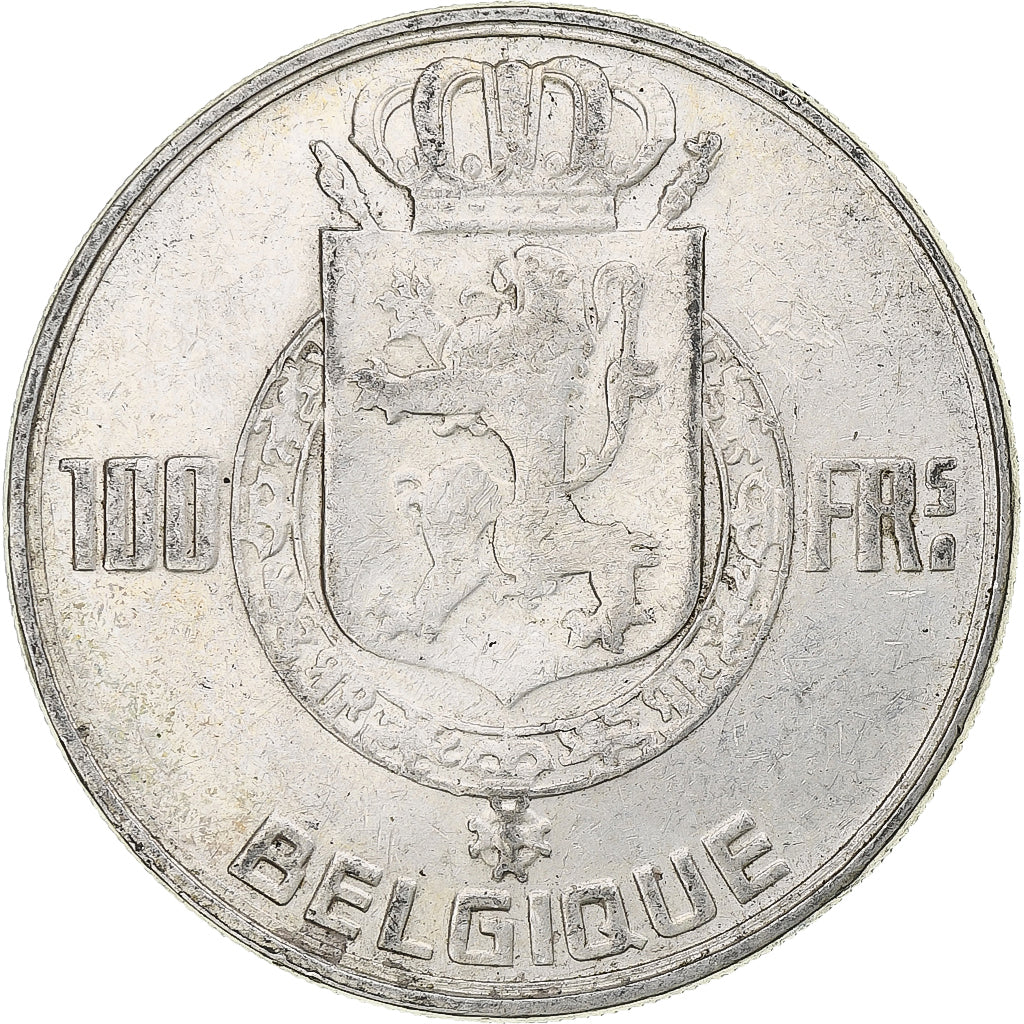 Belgium, Baudouin, 100 Francs, 1954, Brussels, Silver, AU(50-53), KM:138