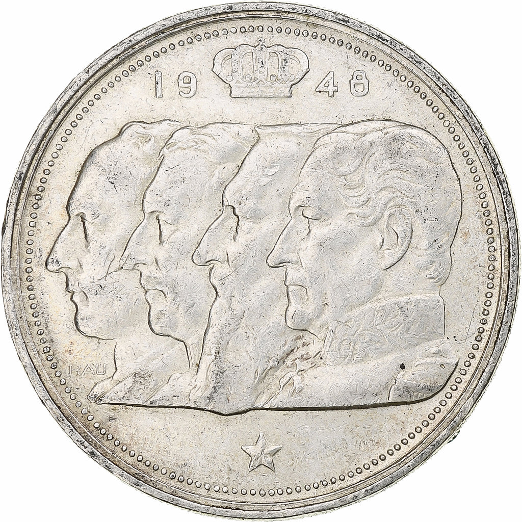 Belgio, Régence Prince Charles, 100 Frank, 1948, Brussels, Argento, BB, KM:139