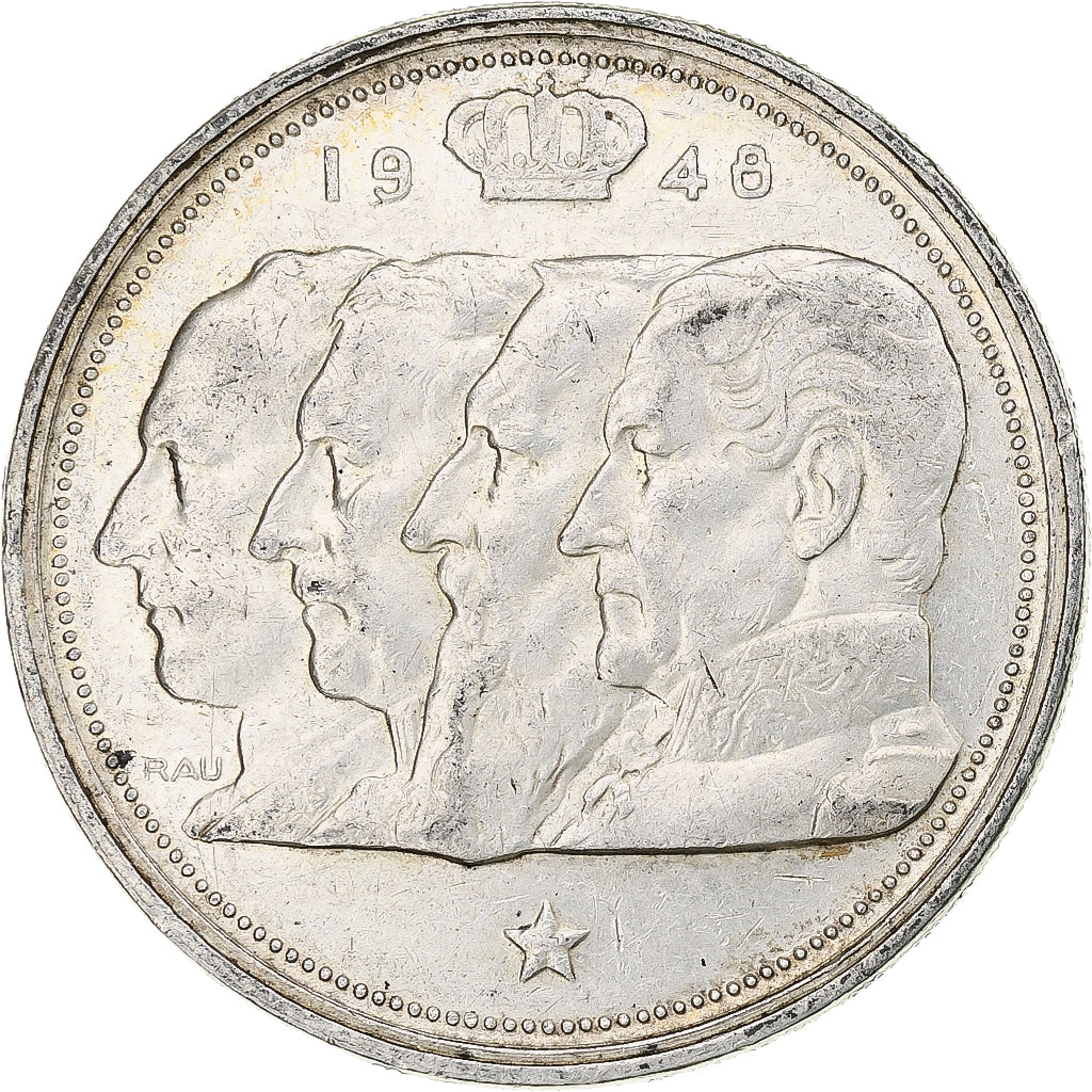 Belgia, Régence Prince Charles, 100 Frank, 1948, Brussels, Srebro, EF(40-45)