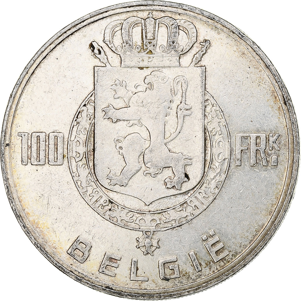 Belgia, Régence Prince Charles, 100 Frank, 1948, Brussels, Srebro, EF(40-45)