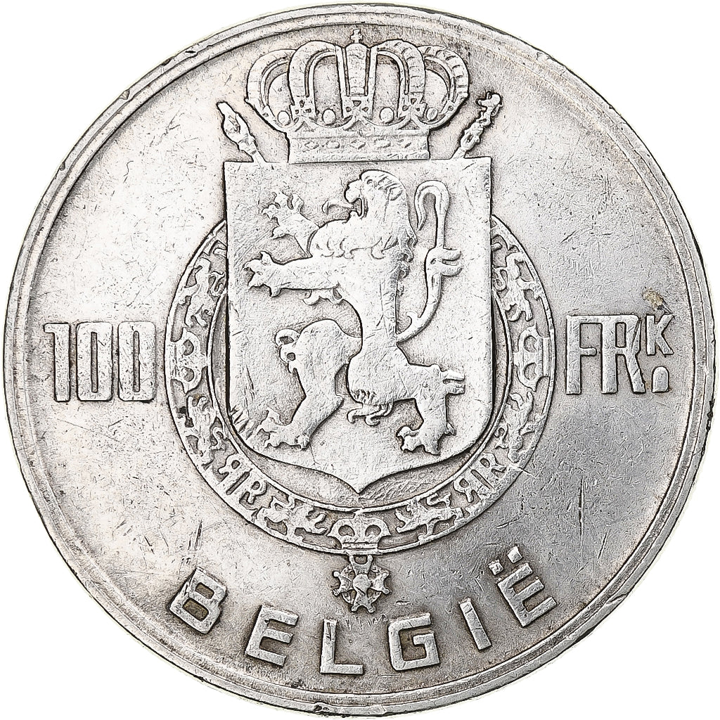 Belgium, Régence Prince Charles, 100 Frank, 1948, Brussels, Silver, EF(40-45)