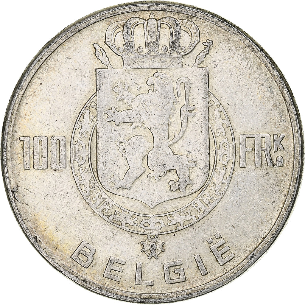 Belgium, Régence Prince Charles, 100 Frank, 1949, Brussels, Silver, EF(40-45)