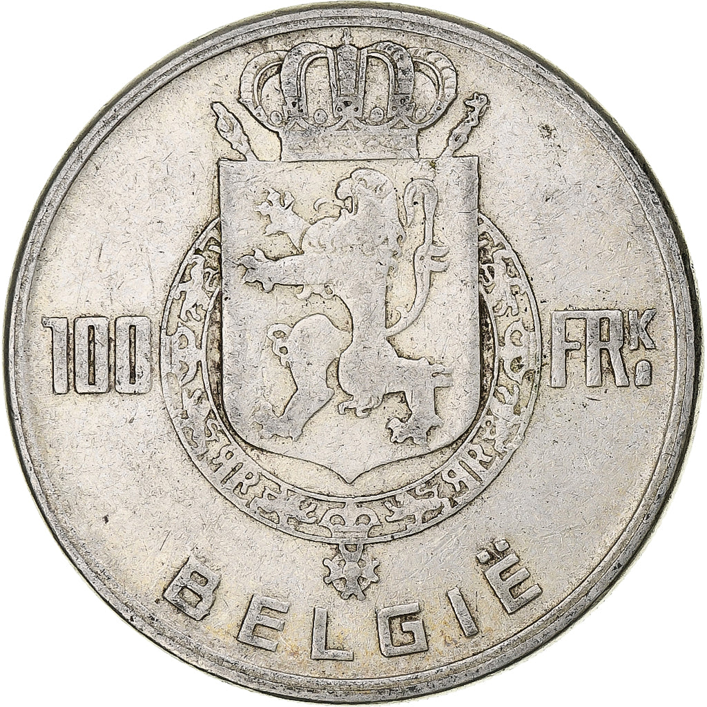 Belgium, Régence Prince Charles, 100 Frank, 1949, Brussels, Silver, EF(40-45)