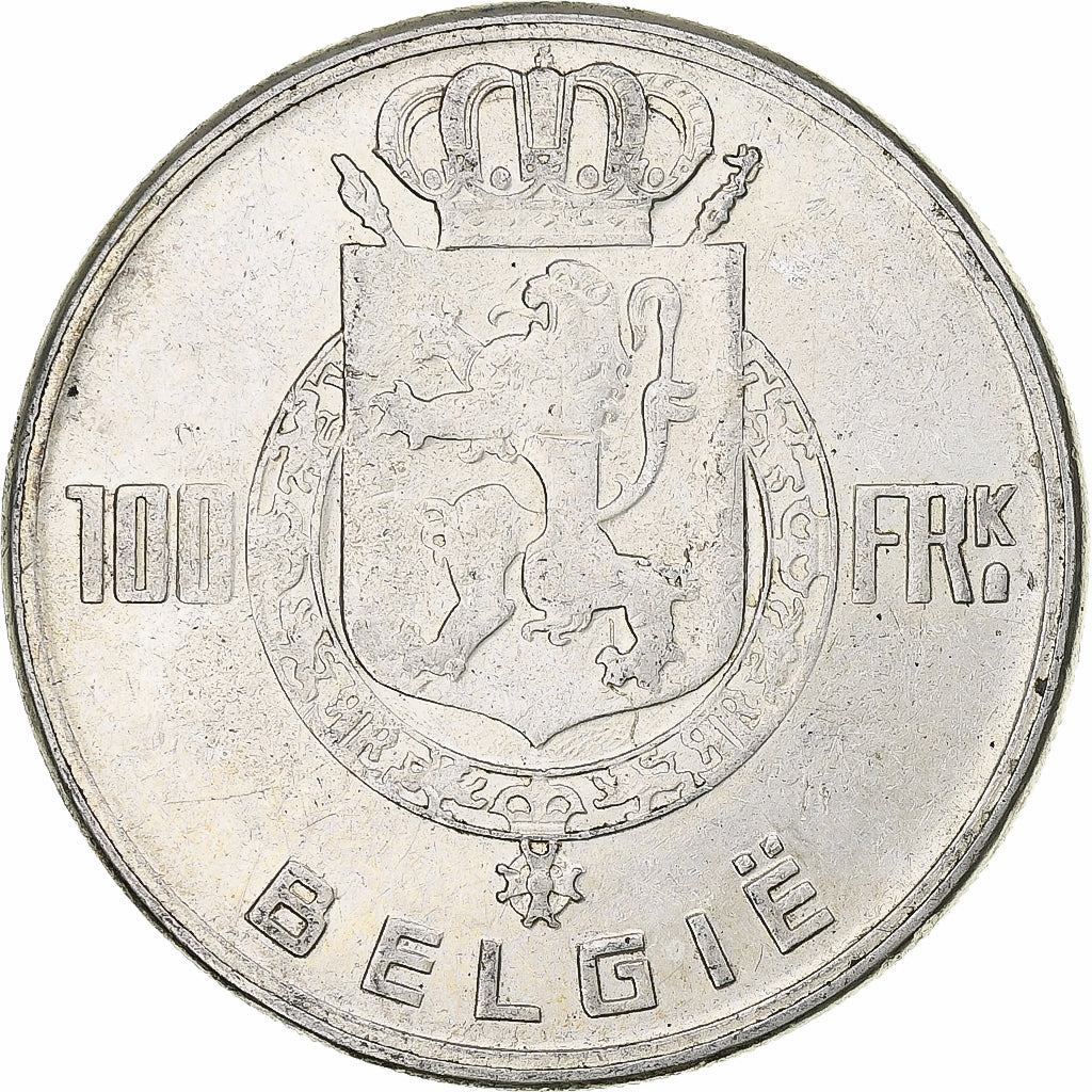 Belgien, Régence Prince Charles, 100 Frank, 1949, Brussels, Silber, SS, KM:139