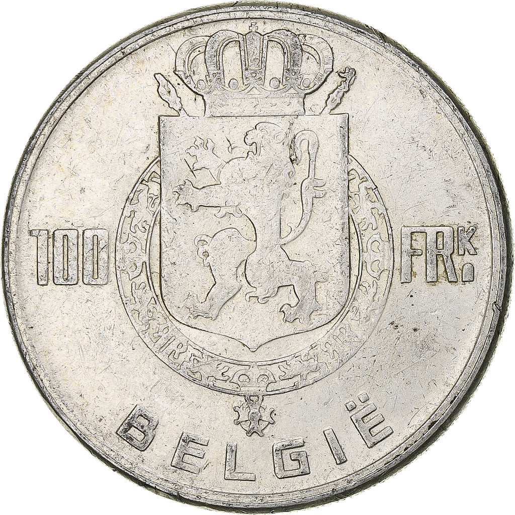 Belgien, Régence Prince Charles, 100 Frank, 1949, Brussels, Silber, SS, KM:139