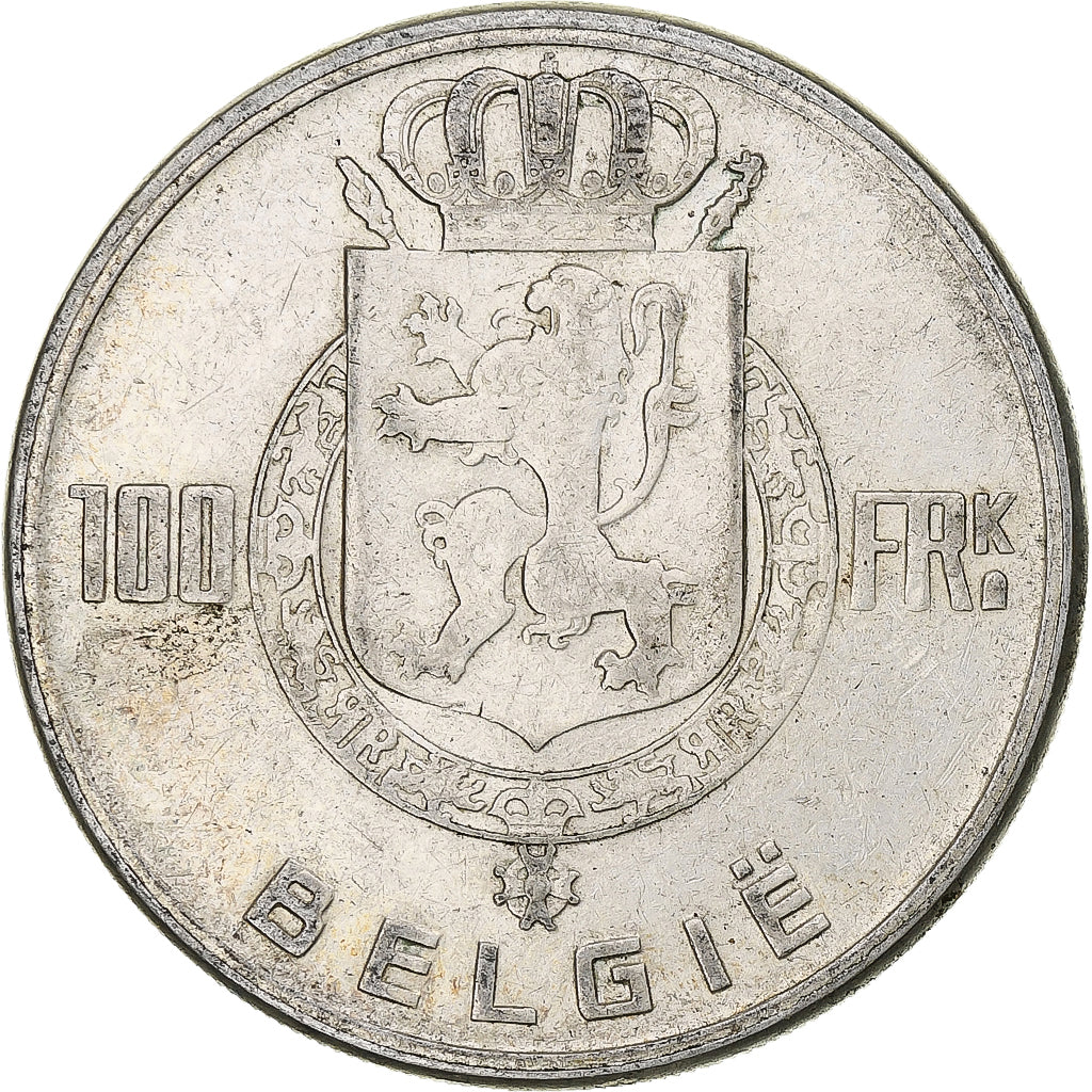 België, Régence Prince Charles, 100 Frank, 1949, Brussels, Zilver, ZF, KM:139