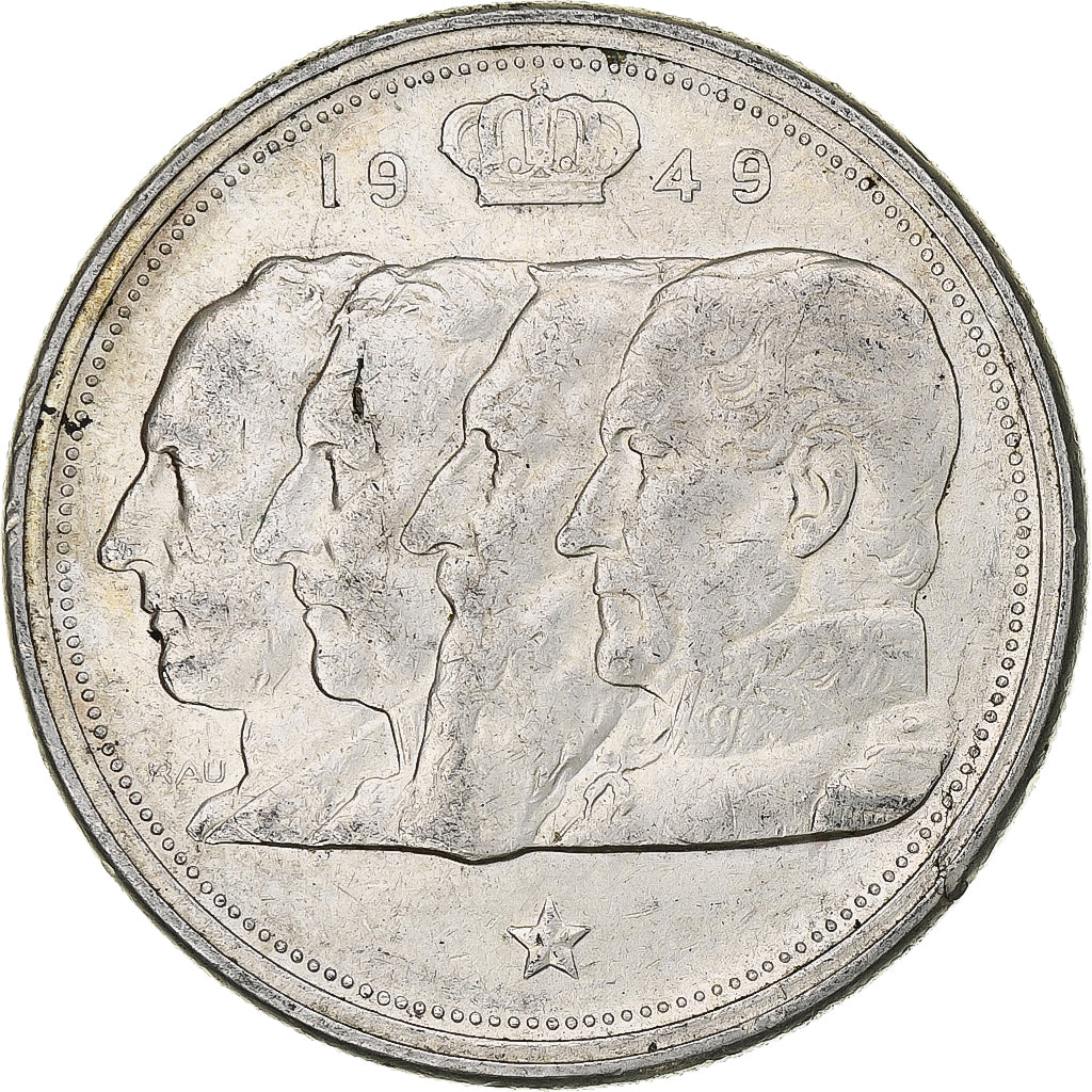 Bélgica, Régence Prince Charles, 100 Frank, 1949, Brussels, Plata, MBC, KM:139