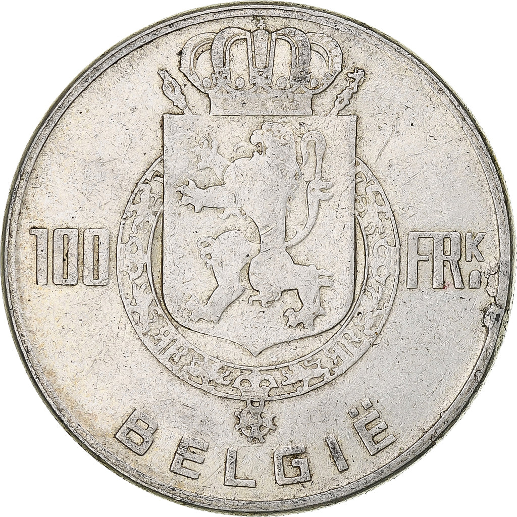 Belgium, Régence Prince Charles, 100 Frank, 1949, Brussels, Silver, EF(40-45)